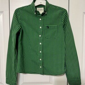 Abercrombie Kids Green and Blue Checkered Shirt